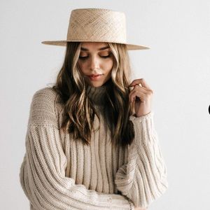 Gigi Pip Brae straw boater hat NWOT